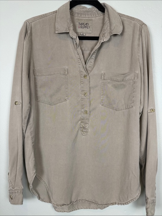 Thread & Supply Other - Thread & Supply Long-Sleeve Button-Front Shirt in Beige Taupe